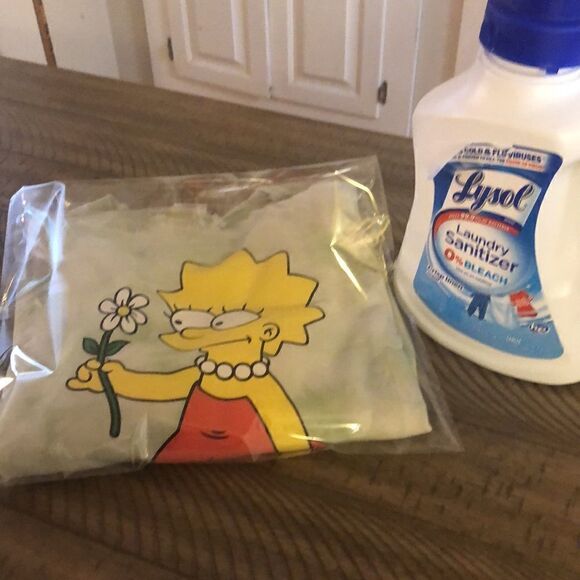 Lisa Simpson TieDye Crew Sweatshirt Flower 🌸 Power Comfy and Cool 😎 - Picture 17 of 17